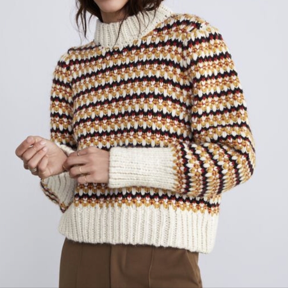 Zara Sweaters Zara Chunky Knit Mock Neck Sweater Poshmark